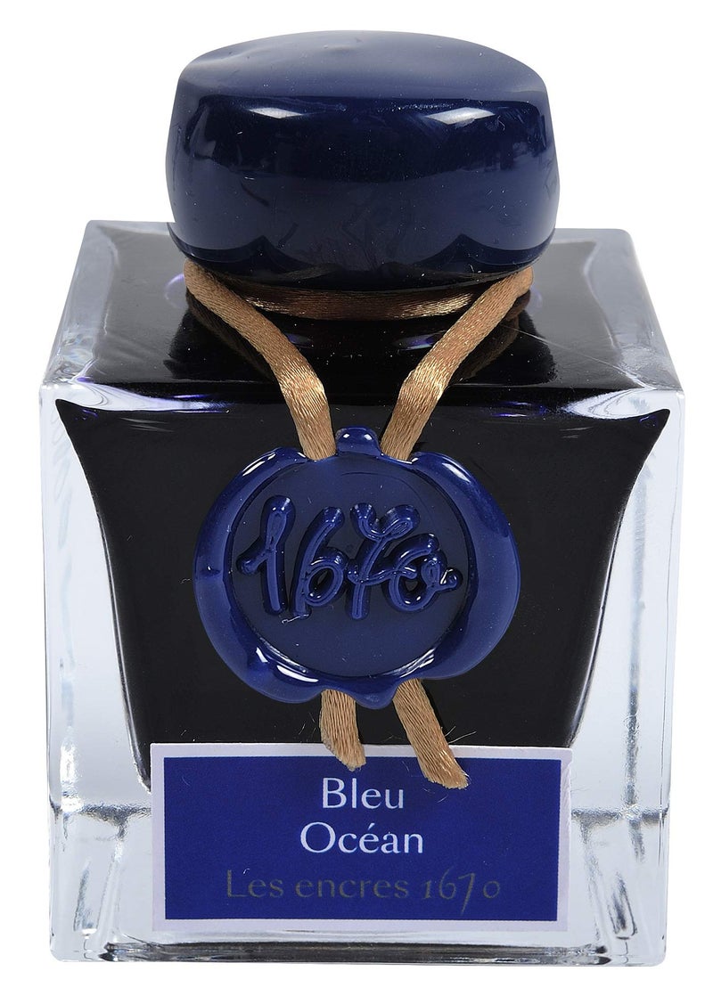 HERBIN J. Herbin 1670 Anniversary Inks - Gold Sheen 50 ml Bottled - Blue Ocean (Deep Blue Ink) - Image 3